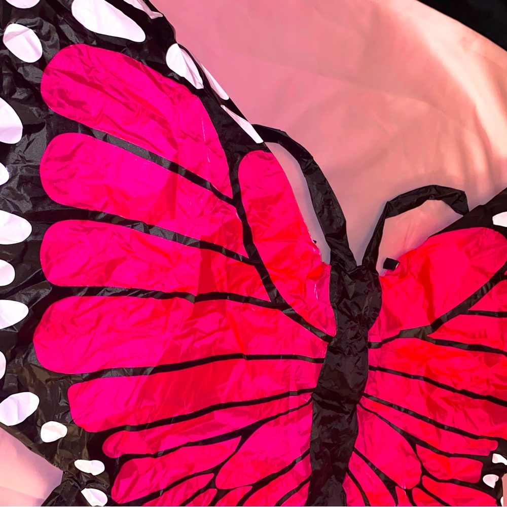 Butterfly Wings Costume w/ Batteries Pink Halloween Straps Easy Quick Inflatable - Picture 14 of 16